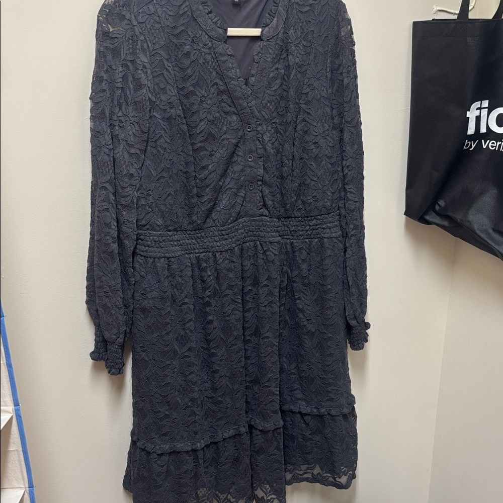 Torrid Charcoal Lace Detail Top